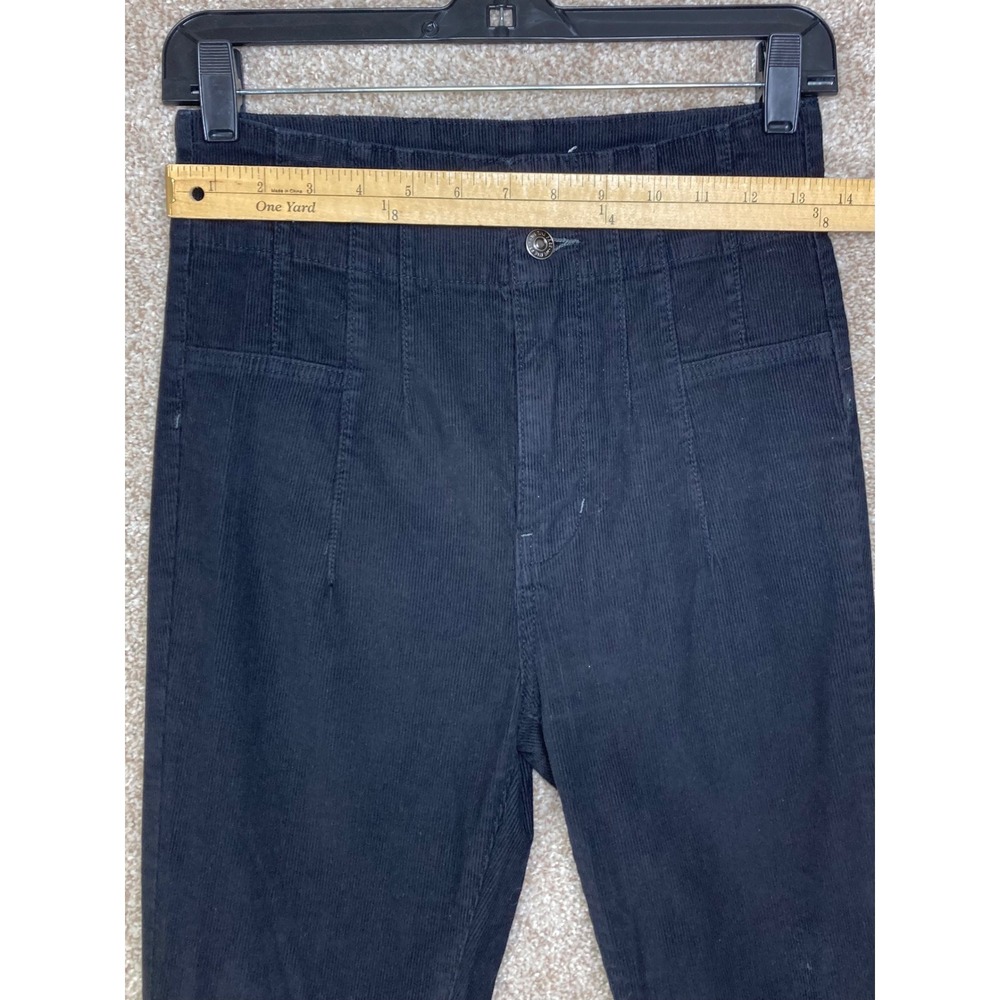 We The Free High Rise Corduroy Flare Pants Womens 26 Black Bell Bottoms Stretch - Picture 5 of 9